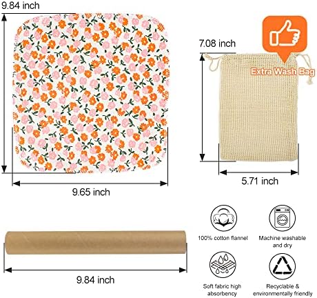 Toalhas de papel reutilizáveis ​​de kumbon rolo lavável - 25 pacote algodão impressas de pano