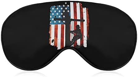 Lineman American Flag, linha de cabo elétrico Sleep máscara de olho fofa capas oculares de olhos para mulheres presentes