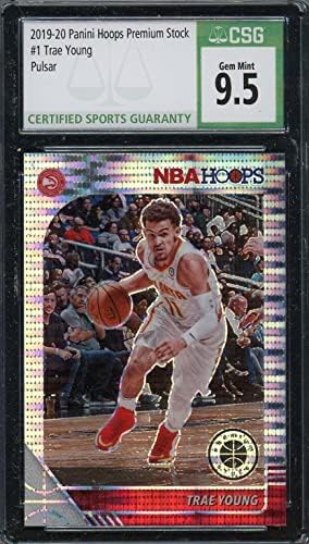 TRAE YOUNG 2019 Panini Hoops Premium Stock Pulsar Basketball Card 1 CSG 9.5