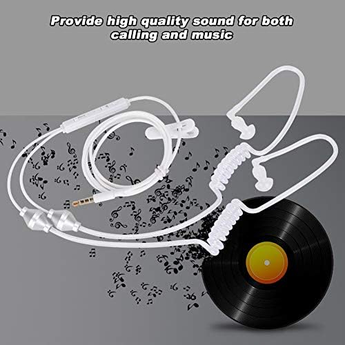 Fone de ouvido do telefone celular de 3,5 mm, fones de ouvido com tubos de ar estéreo com fio de ouvido