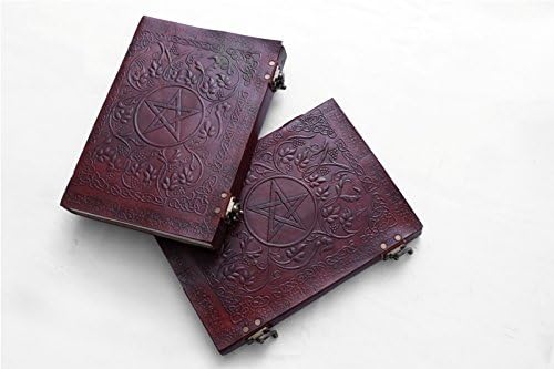 QualityArt 8 de couro artesanal diário de couro notebook rosa diário caderno de viagens Livro em branco