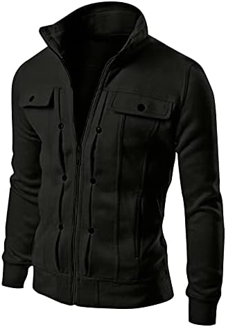 Jaqueta forrada masculina masculina jaqueta atlética moda casual stand stand gollo de colarinho decorado jaqueta
