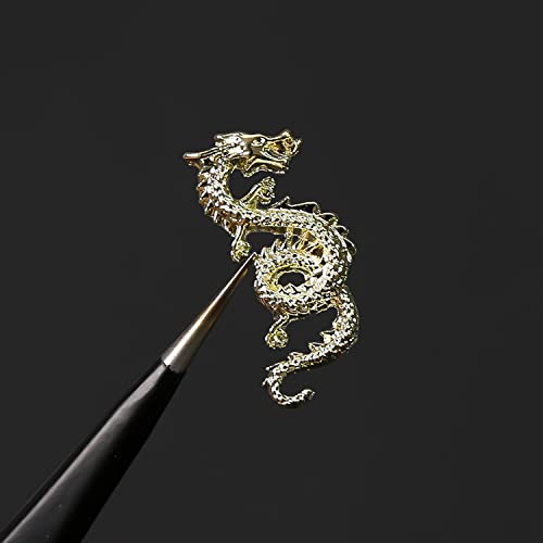 Danneasy 20pcs Dragon Nail Lmms Silver Nail Jewels 3D Decoração de unhas Charms de liga para unhas Holloil