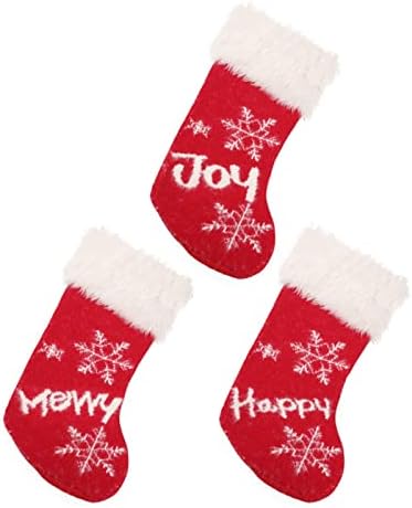 Meias de Natal 15,7 * Staque de 27 polegadas Super macio clássico vermelho e branco meias penduradas com floco de neve de malha para decorações de festas de férias em família Bolas grandes de Natal