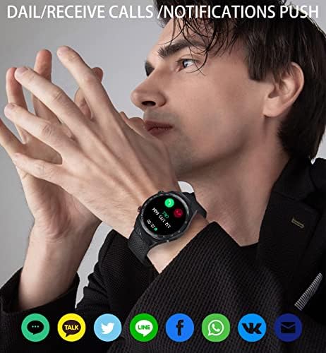 SUINSIST Smart Watch for Men, Ak26 SmartWatch para telefones Android e iOS, rastreador de fitness com monitor Sleep/HR, tela IPS HD View, IP67 à prova d'água