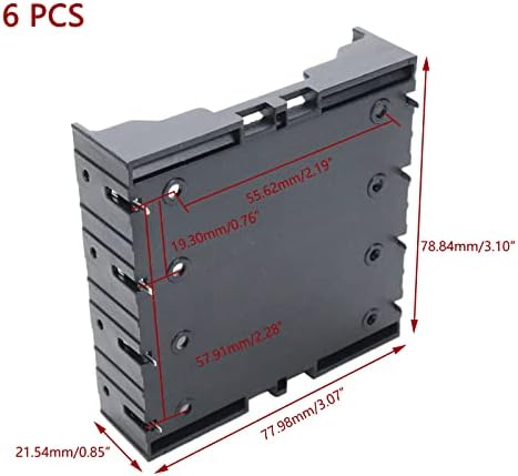 KUMGROT 18650 Porta de bateria 4 slots caixa de armazenamento de bateria plástico caixa de bateria diy sem fios conector da bateria 6 pcs
