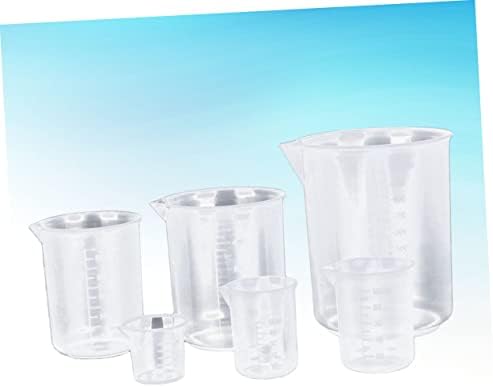 Operitacx 5pcs medem copos de copos de copos medindo copos de copos de plástico copos de copo de laboratório