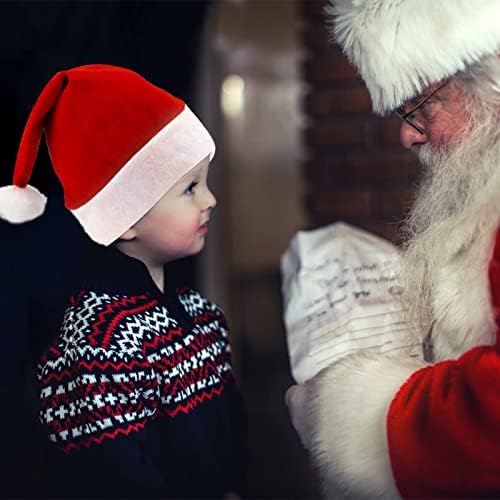Sorangeun 12pcs chapéus Sant, chapéus de Natal confortáveis ​​em massa para pequenos, chapéus de Papai Noel vermelho, Gorro de Navidad para niños