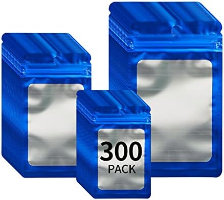300 pacote 3 tamanhos 3 selváveis ​​Mylar Holographic Ziplock Bags Sacos à prova de cheiro de armazenamento