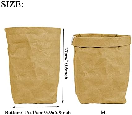 Saco de papel Kraft lavável akoak 1 pacote, bolsa de armazenamento multifuncional em casa resistente a roupas,