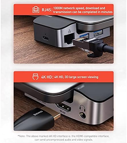 Shypt 9 em 1 USB C Cubra C Tipo C Hub para 4KHD RJ45 Jack 3.5 Adaptador PD Multi USB 3.0 para MacBook Pro USB-C Tipo C Hub USBC