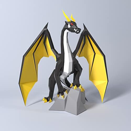 Com vista para o modelo Flying Dragon 3D Modelo de papel Diy Troféu criativo Origami Puzzle Geométrico Escultura Handmade Decoration