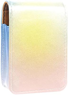 Bolsa de batom de batom de maquiagem de oryuekan com espelho portátil de armazenamento de batom portátil Organizador de armazenamento de brilho labial, arte de gradiente colorido arte