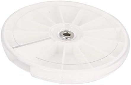 X-Dree branco plástico transparente redondo plástico rotativo 12 componentes porta-caixa de armazenamento