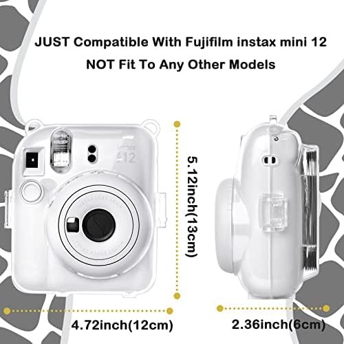 HIYQIN Instax Mini12 Case/Polaroid Mini 12 Caixa, Caso Clear Protetor para Fujifilm Instax Mini