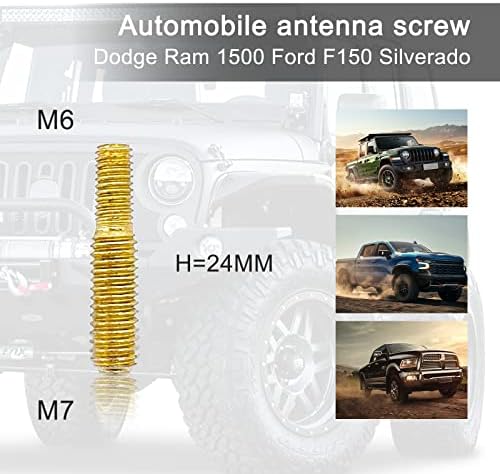 Parafusos da antena de carro Ajxn Pack-5, acessórios de antena de balas de caminhão, adaptador de antena, compatível com Toyota, Jeep, Wrangler, Denali, Tantu, Douqi, Ford