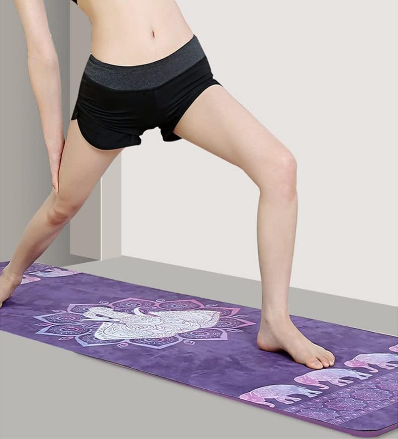 Dhtdvd 1,5 mm de sude-absorvente de camurça yoga tapete de borracha de ginástica para exercícios de condicionamento físico Pilates Practice