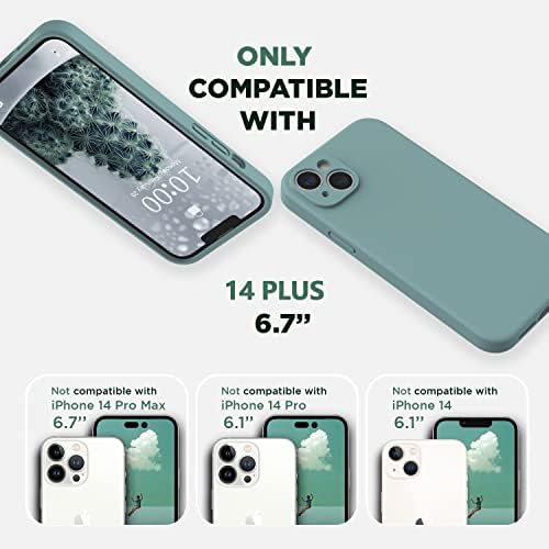 Caixa de silicone verde de cacto Surphy + 3 protetor de tela de embalagem para iPhone 14 Plus 6,7 polegadas