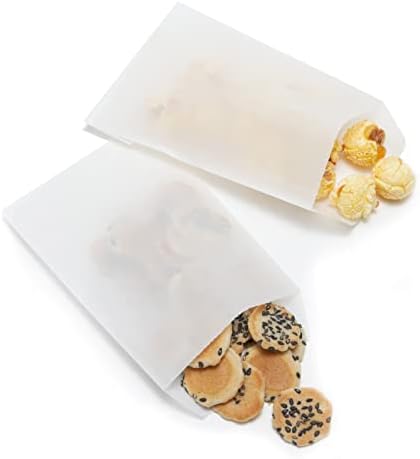 Focciup 3x5 polegadas 100 pacote pequenos sacos de papel planos semi-transparentes Glassine Sacos encerados para favor da festa