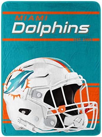 Northwest NFL Miami Dolphins 46x60 Micro Raschel Run RolledBlanket, cores da equipe, tamanho único
