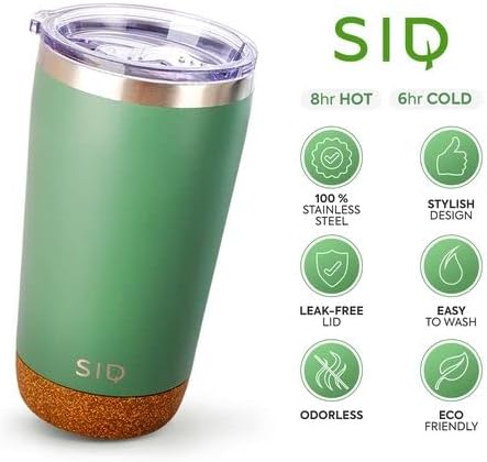 Sid Travel Coffee Caneca Spill Spill Isoled Tumbler com tampa, caneca de café com a vácuo de aço inoxidável