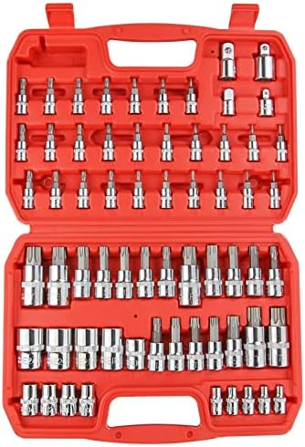 Setes de bits de Seketman Torx e conjunto de soquete Torx externo, 64 peças 3/8,1/4,1/2 polegadas Drive Mestre Torx Automotive Tool, CR-V Aço