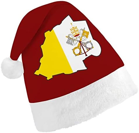 Mapa da bandeira da cidade do Vaticano chapéu de natal chapéu de santa engraçado chapéus de natal chapéus para mulheres/homens