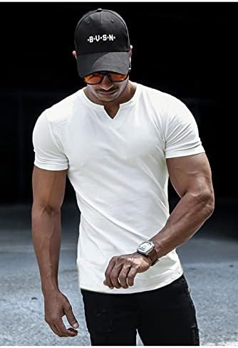 Muscle CMDR Homem de manga longa/curta masculina Músculo FIT V Coloque de pescoço Tee Casual Roupa Athletic