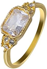 Anel engajado brilhante para mulheres jóias brancas jóias de jóias de zircão anel de moda anéis de