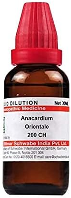 Dr. Willmar Schwabe Índia Anacardium Orientale Diluição 200 CH garrafa de 30 ml de diluição