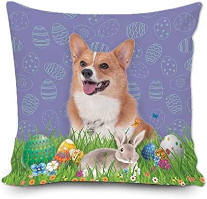 Bage You Happy Easter Bunny com Springer Springer Spaniel Pillow Pillow Tove