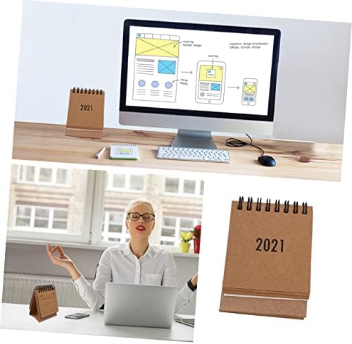 Tofficu 2021 Mini Mini Mini Stand Up Calendars Desk Memorandos para Office Morandi Cartoon Papel