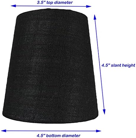 Conjunto de Meriville de 6 clipe de linho preto em tons de lustre, 3,5 polegadas por 4,5 polegadas por 4,5 polegadas