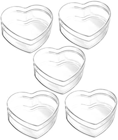 Besportble 5pcs Heart Gift Box Cupcake Recipadores Caixa de doces Caixa Casamento Caixa de doces transparente Caixas de doces transparente Candy Jar Treat Boxes