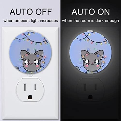 2 Pacote de plug-in Nightlight LED Night Light Cute Animal Saudação com Dusk-to-Dawn para o quarto de