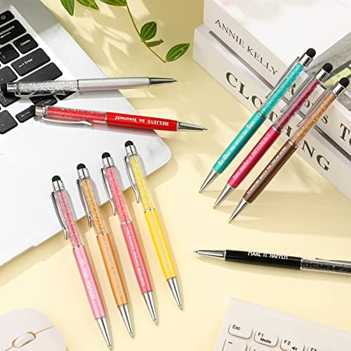 TISACY 24 PCS Pens de valorização dos funcionários Inspirando canetas motivacionais 2 em 1 canetas de cristal