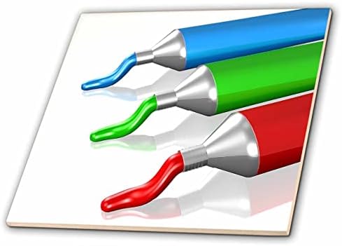 Imagem 3drose da pintura moderna de tubos de tinta verde e azul vermelhos - azulejos
