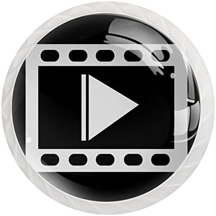 12 PCs Gaveta redonda branca Holoque em vídeo branco preto Símbolo de símbolo