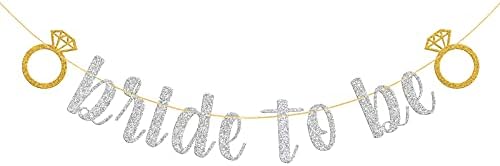 Bride Bride Silver Glitter Banner/Aventura começa/Engajada/Casamento/Decorações de Partes do Chuveiro de Noiva
