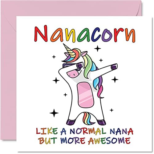 Cartões de aniversário para Nana - Nanacorn - Cartão do Dia das Mães da Nana de Neta Neta, Feliz Aniversário Nana, Nan Unicorn Birthday Card, 5,7 x 5,7 polegadas Nannie Nanna Nanna Funny Greeting Carting