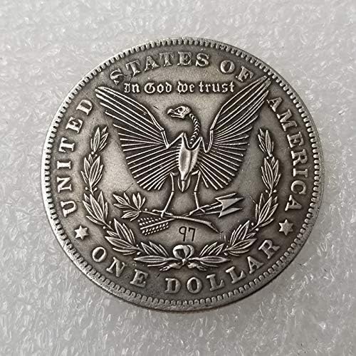Avcity Antique artesanato tramp prateado moeda Morgan Moeda Silver Dollar Silver redonda Curio do dólar