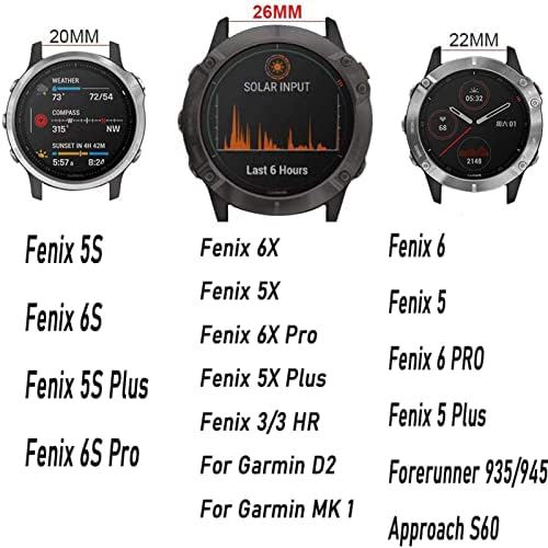 Otgkf 22mm 26mm Pulseira para Garmin Forerunner 945 935 Fenix ​​5 Plus 6 6x Silicone Smart Watch Band para Garmin