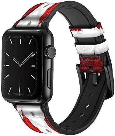 CA0468 Christmas Santa Red Soit de couro e silicone Smart Watch Band Strap for Apple Watch Iwatch Tamanho 42mm/44mm/45mm