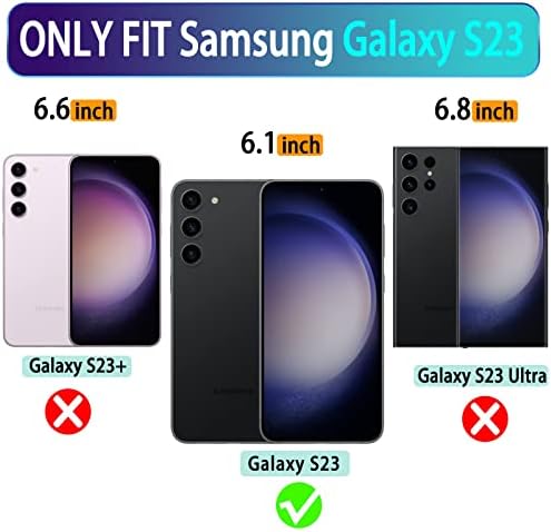 Vanavagy Galaxy S23 5G Caixa de carteira para mulheres e homens, Coloque magnético de couro Flip Folio Phone