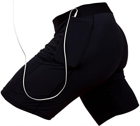 O shorts de compressão II BRO com bolso mantém o telefone/teclas apertadas com 2 bolsos