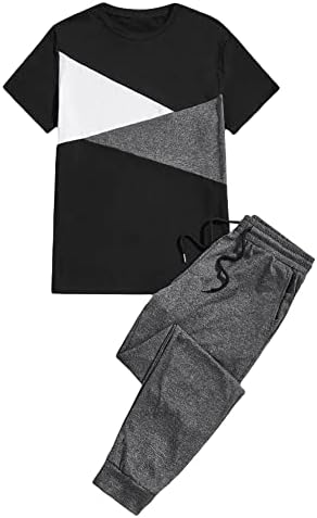 Roupa de 2 peças masculina de OyoAnge Men e camiseta de manga curta e calça de moletom de salão