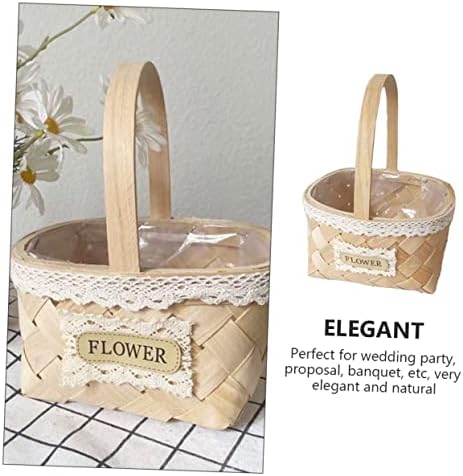 Bestonzon 1pc portátil cesta de flores cesto cesto cesto de mão decoração decoração de flor rústica cestas