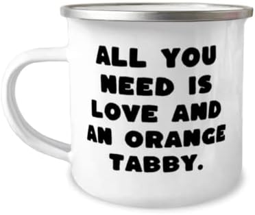 Presentes de gato de gato laranja para amigos, tudo o que você precisa é de amor e uma caneca laranja