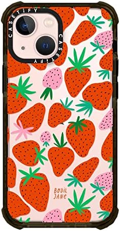 Casetify Ultra Impact Caso para iPhone 13 Mini - Strawberries - Clear Black