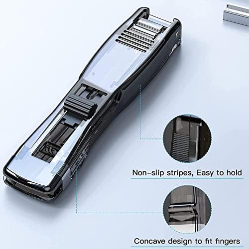 Mrisata transparente acrílico grampeador mini push stapler conjunto com 50 grampos reutilizáveis ​​para material escolar em casa de escritório